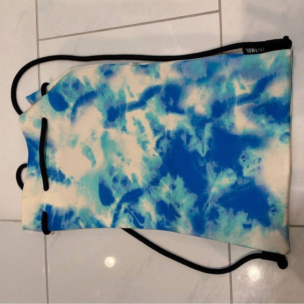TRIANGL Neoprene Drawstring Swim Pouch | Blue Tie Dye